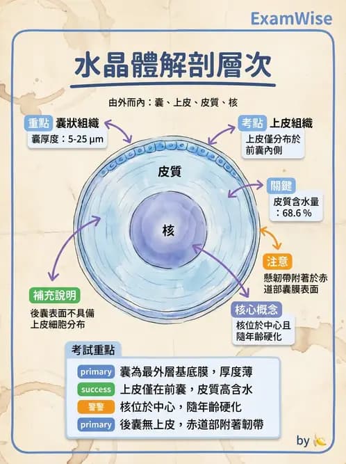 驗光師 - 水晶體與玻璃體 - AI 圖文解析預覽