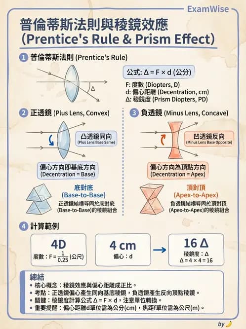 驗光師 - 稜鏡效應計算與偏心配鏡 - AI 圖文解析預覽
