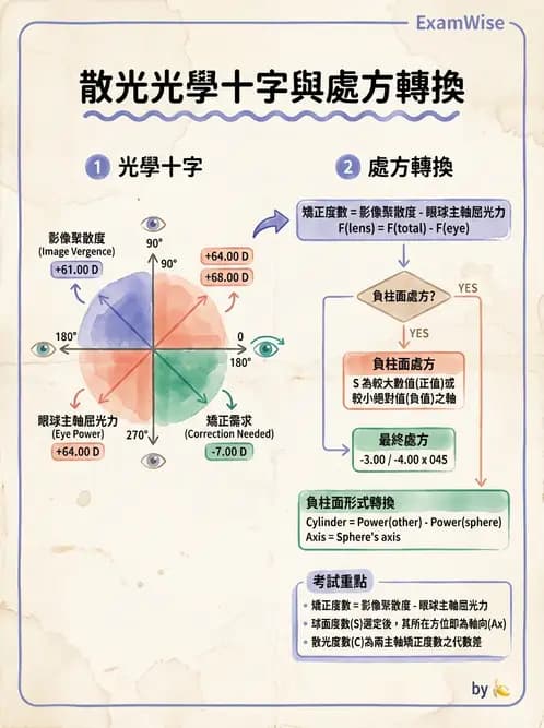 驗光師 - 透鏡屈光力計算與焦線分析 - AI 圖文解析預覽
