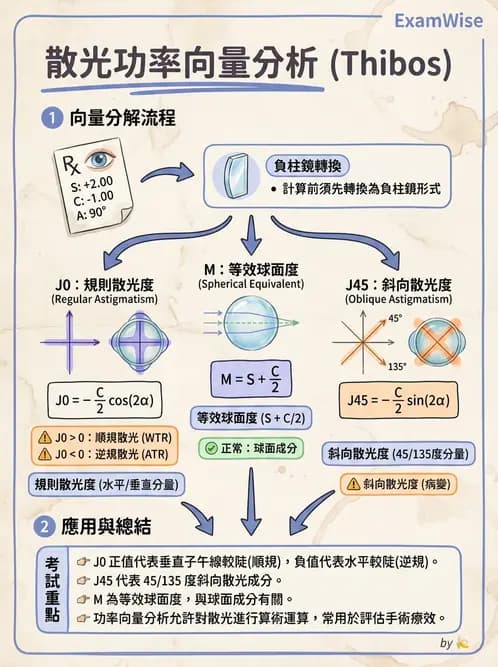 驗光師 - 光學十字轉換與處方表示法 - AI 圖文解析預覽
