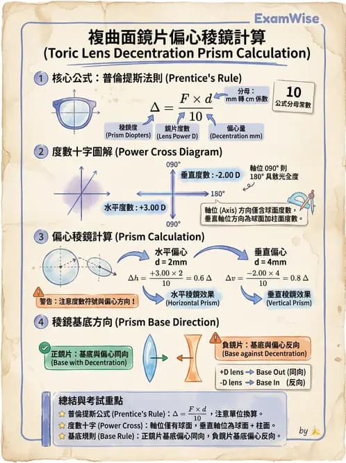 驗光師 - 稜鏡效應計算與偏心配鏡 - AI 圖文解析預覽