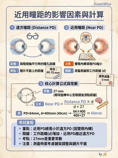 驗光師 - 老花眼概念、調節幅度與配鏡光學 - AI 圖文解析預覽