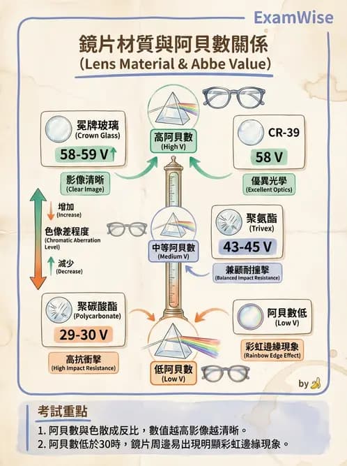 驗光師 - 鏡片材料特性與光學設計 - AI 圖文解析預覽