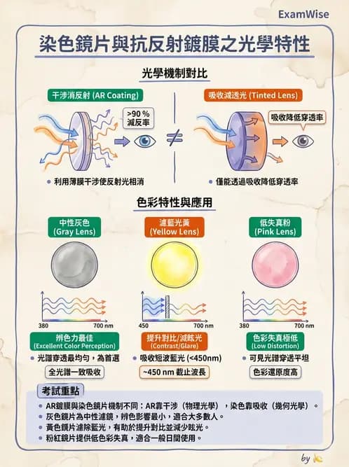 驗光師 - 鏡片鍍膜、偏光與染色 - AI 圖文解析預覽