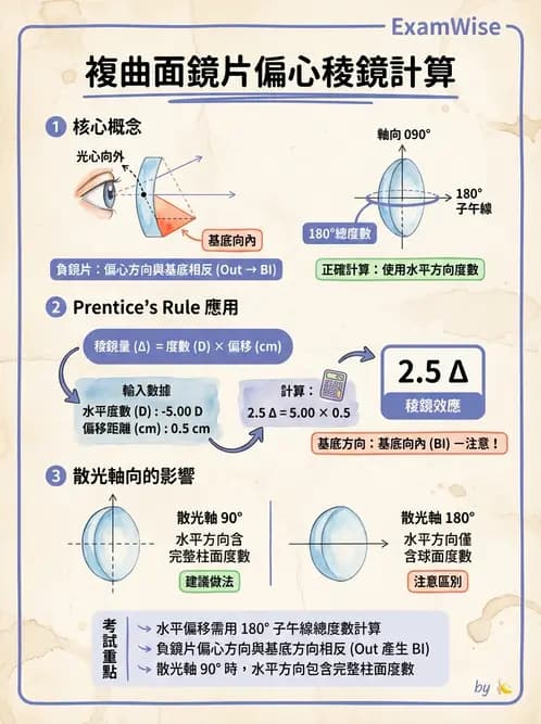 驗光師 - 稜鏡效應與移心計算 - AI 圖文解析預覽