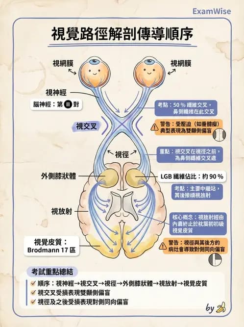 驗光師 - 視覺神經傳導系統 - AI 圖文解析預覽