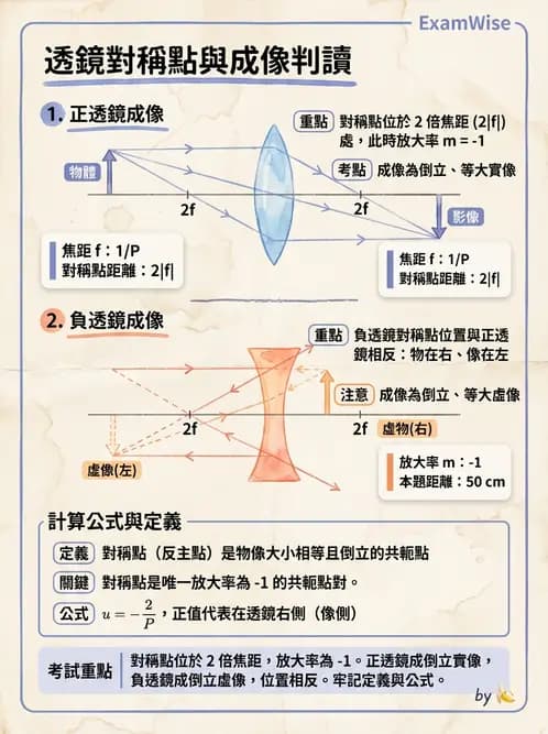 驗光師 - 薄透鏡成像計算與成像性質 - AI 圖文解析預覽