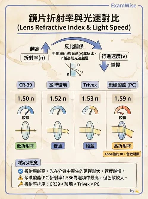驗光師 - 折射定律、反射與光學現象 - AI 圖文解析預覽