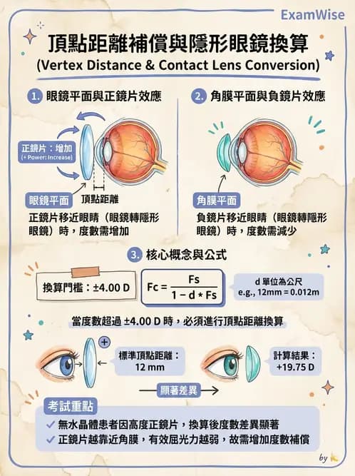驗光師 - 頂點距離換算與等效處方 - AI 圖文解析預覽