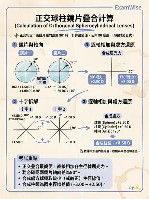 驗光師 - 透鏡屈光力計算與焦線分析 - AI 圖文解析預覽