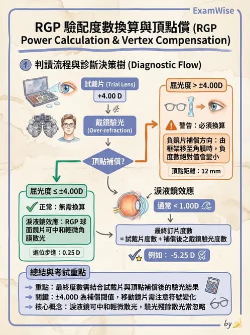 驗光師 - 硬式隱形眼鏡度數與散光計算 - AI 圖文解析預覽