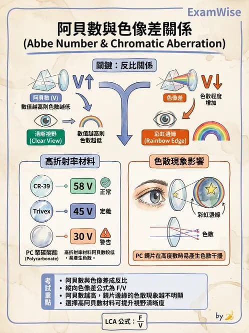 驗光師 - 鏡片材料特性與光學設計 - AI 圖文解析預覽