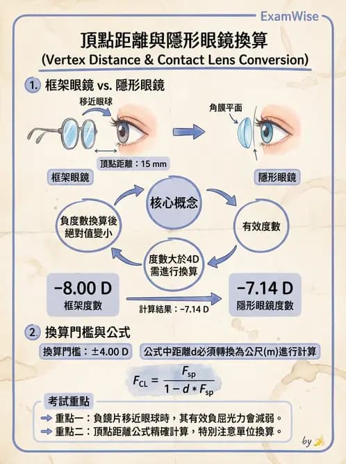 驗光師 - 頂點距離換算與等效處方 - AI 圖文解析預覽