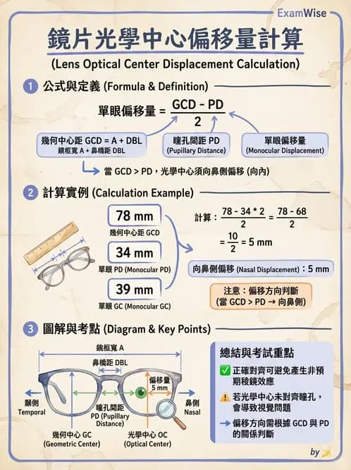 驗光師 - 稜鏡效應計算與偏心配鏡 - AI 圖文解析預覽