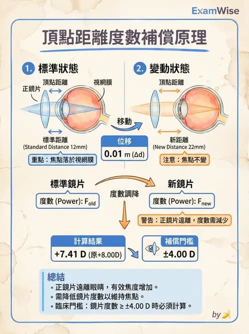 驗光師 - 頂點距離換算與等效處方 - AI 圖文解析預覽