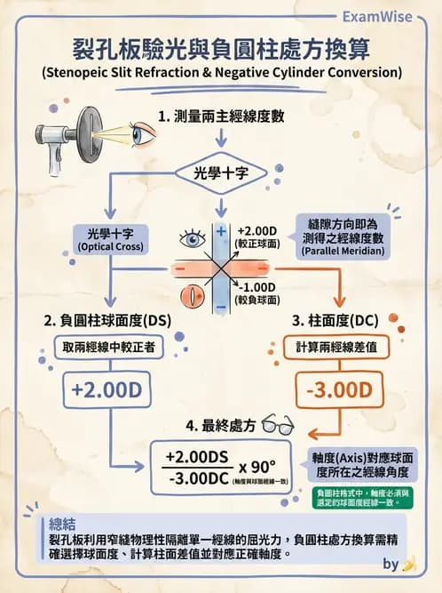 驗光師 - 散光鐘面圖與裂孔板驗光 - AI 圖文解析預覽