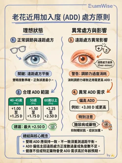 驗光師 - 老花眼主觀驗光與相對調節力 - AI 圖文解析預覽