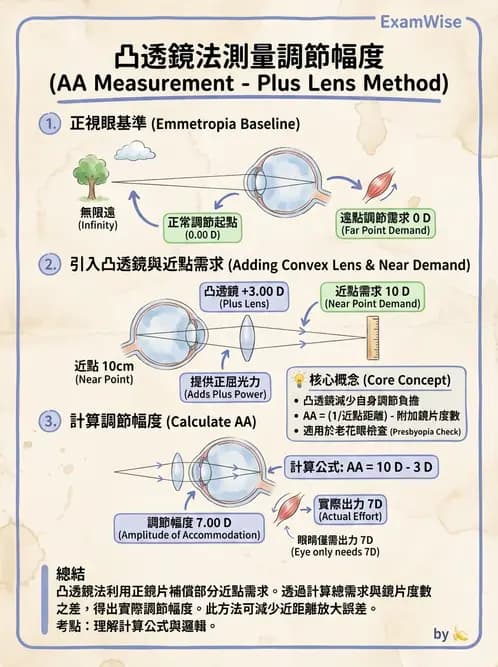 驗光師 - 老花眼概念、調節幅度與配鏡光學 - AI 圖文解析預覽