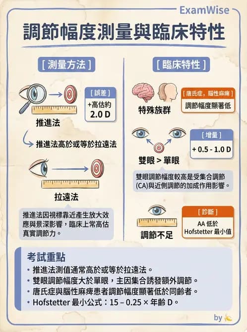 驗光師 - 老花眼概念、調節幅度與配鏡光學 - AI 圖文解析預覽
