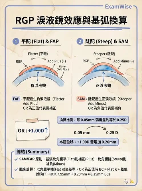 驗光師 - 硬式隱形眼鏡度數與散光計算 - AI 圖文解析預覽