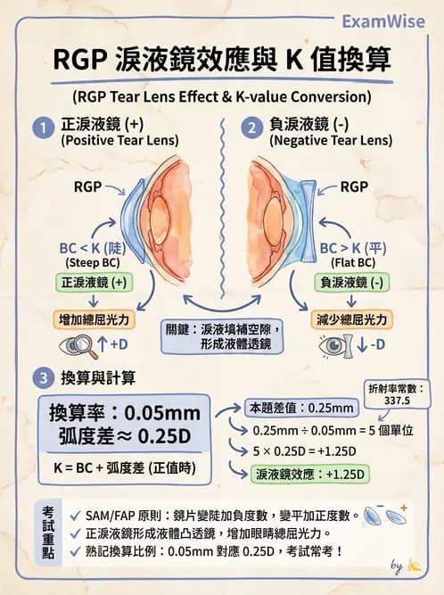 驗光師 - 硬式隱形眼鏡度數與散光計算 - AI 圖文解析預覽