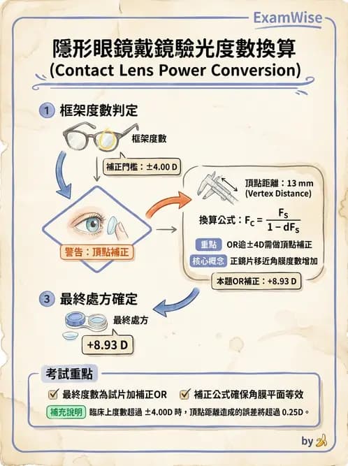 驗光師 - 硬式隱形眼鏡度數與散光計算 - AI 圖文解析預覽