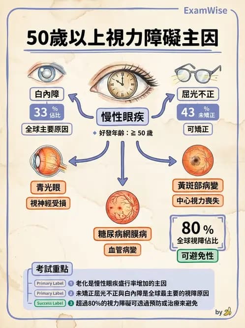 驗光師 - 視障的分類及流行分布 - AI 圖文解析預覽