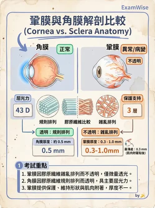 驗光師 - 眼球外層構造 - AI 圖文解析預覽