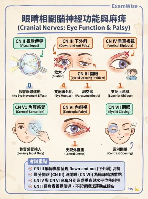 驗光師 - 眼部腦神經解剖與麻痺 - AI 圖文解析預覽