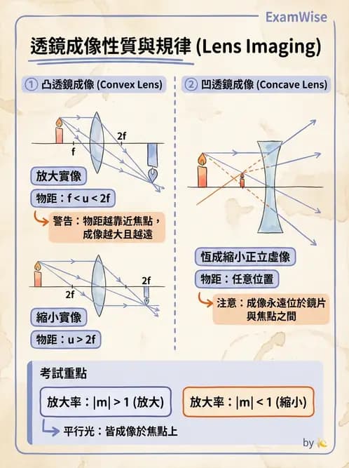 驗光師 - 薄透鏡成像計算與成像性質 - AI 圖文解析預覽