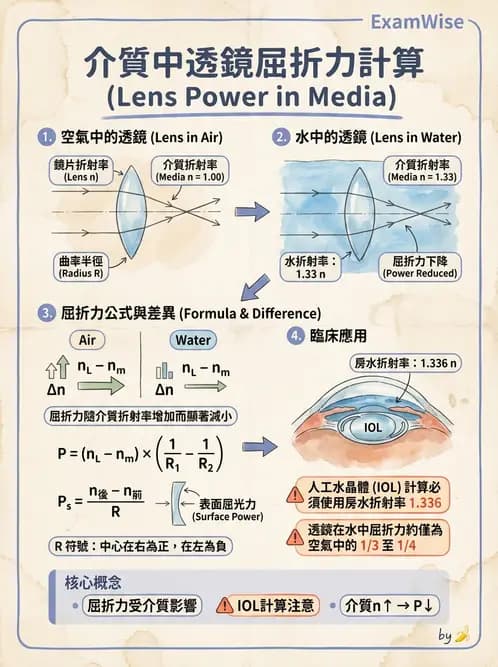 驗光師 - 透鏡屈光力與聚散度計算 - AI 圖文解析預覽