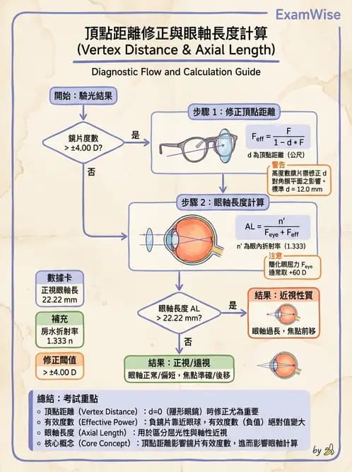 驗光師 - 模型眼屈光計算與屈光不正 - AI 圖文解析預覽