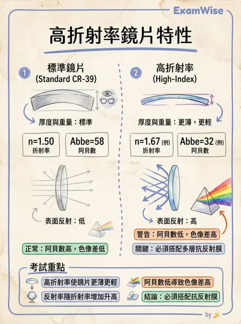 驗光師 - 鏡片放大率、材質與特殊鏡片 - AI 圖文解析預覽