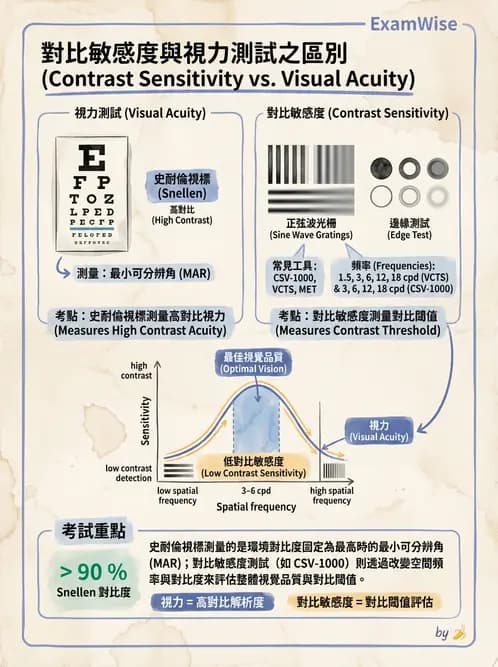 驗光師 - 對比敏感度與色覺檢查 - AI 圖文解析預覽
