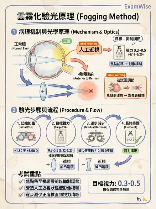 驗光師 - 自覺式驗光流程與球面度判讀 - AI 圖文解析預覽