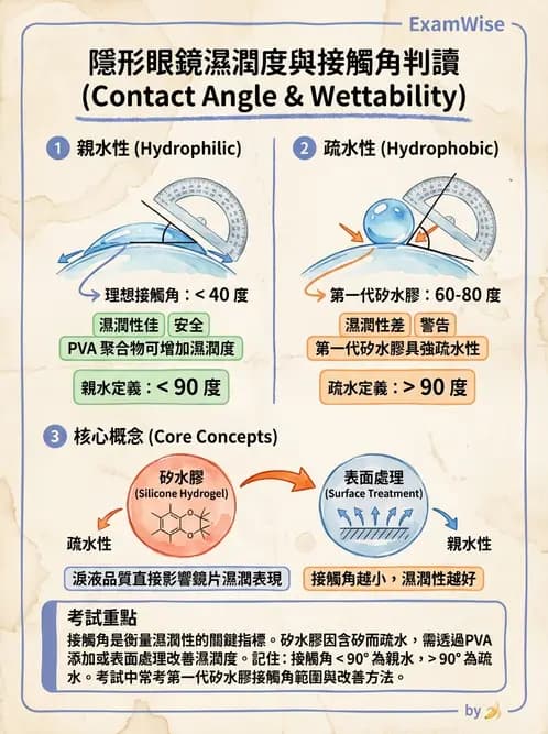 驗光師 - 軟式鏡片含水量、透氧與濕潤性 - AI 圖文解析預覽