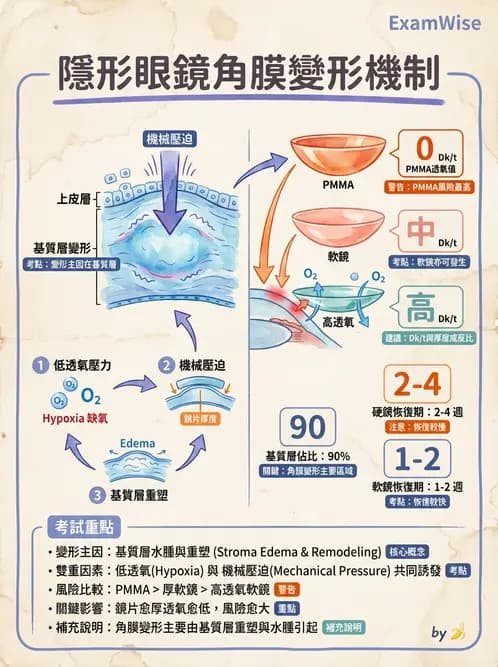 驗光師 - 角膜缺氧、水腫與變形 - AI 圖文解析預覽