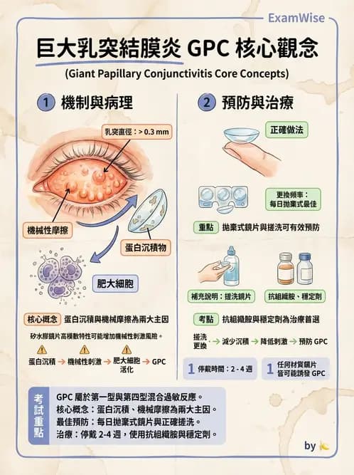 驗光師 - 結膜眼瞼反應、沉澱物與乾眼 - AI 圖文解析預覽