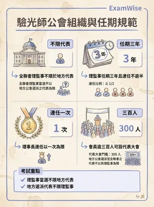 驗光師 - 驗光師公會組織與管理 - AI 圖文解析預覽