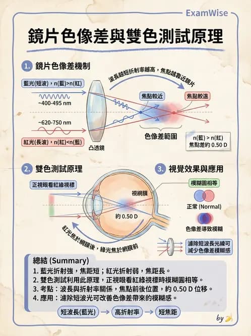 驗光師 - 色像差與阿貝數 - AI 圖文解析預覽