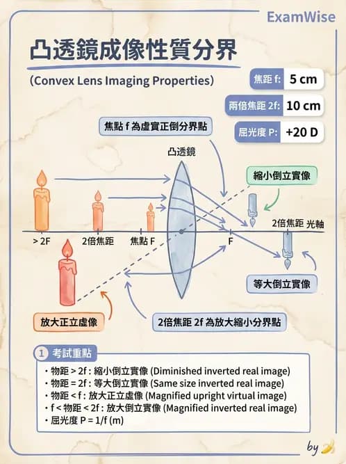驗光師 - 薄透鏡成像計算與成像性質 - AI 圖文解析預覽