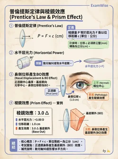驗光師 - 稜鏡效應計算與偏心配鏡 - AI 圖文解析預覽