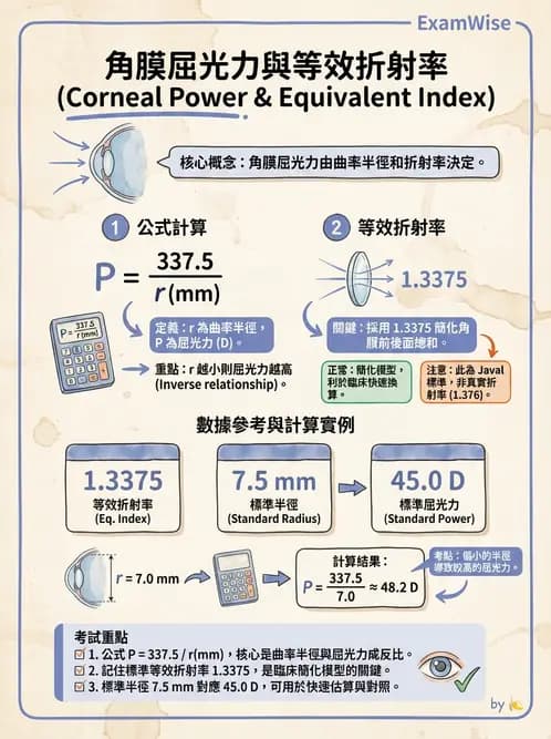 驗光師 - 模型眼屈光計算與屈光不正 - AI 圖文解析預覽