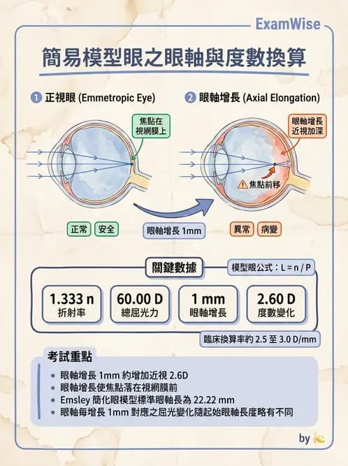 驗光師 - 模型眼屈光計算與屈光不正 - AI 圖文解析預覽