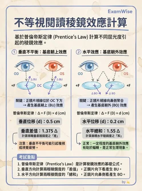 驗光師 - 稜鏡效應計算與偏心配鏡 - AI 圖文解析預覽