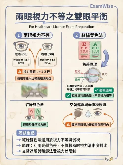驗光師 - 自覺式驗光流程與球面度判讀 - AI 圖文解析預覽