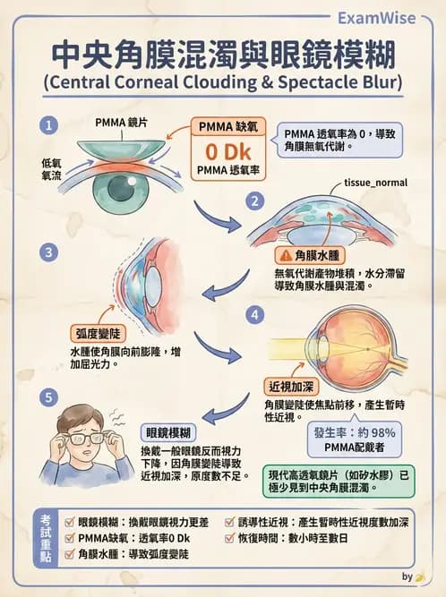 驗光師 - 角膜缺氧、水腫與變形 - AI 圖文解析預覽