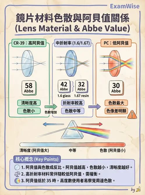 驗光師 - 鏡片材料特性與光學設計 - AI 圖文解析預覽