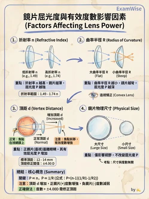 驗光師 - 頂點距離換算與等效處方 - AI 圖文解析預覽