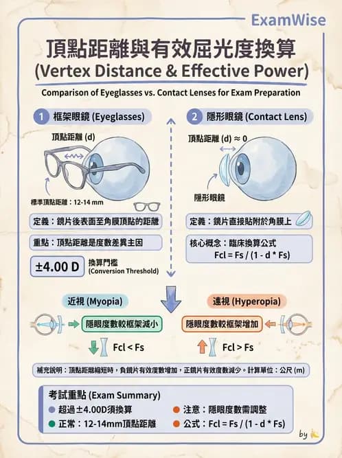 驗光師 - 頂點距離換算與等效處方 - AI 圖文解析預覽